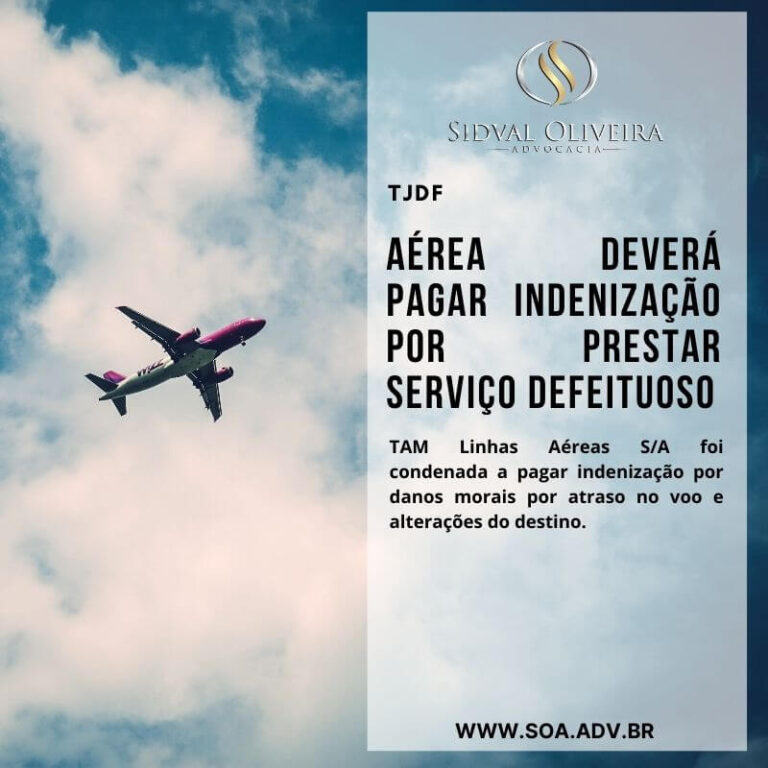 Read more about the article Aérea deverá pagar indenização por prestar serviço defeituoso
