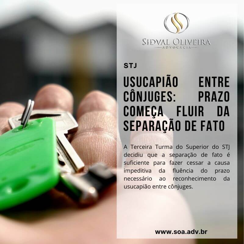 Read more about the article Usucapião entre cônjuges: Prazo começa fluir da separação de fato