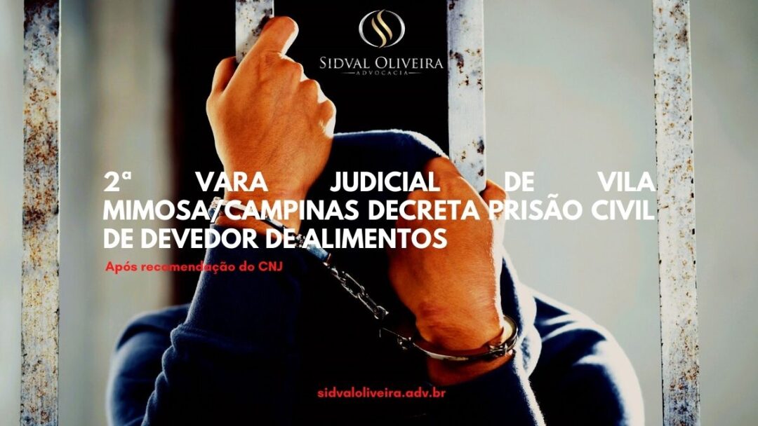 Read more about the article 2ª Vara Judicial de Vila Mimosa/Campinas  decreta prisão civil de devedor de pensão alimentícia